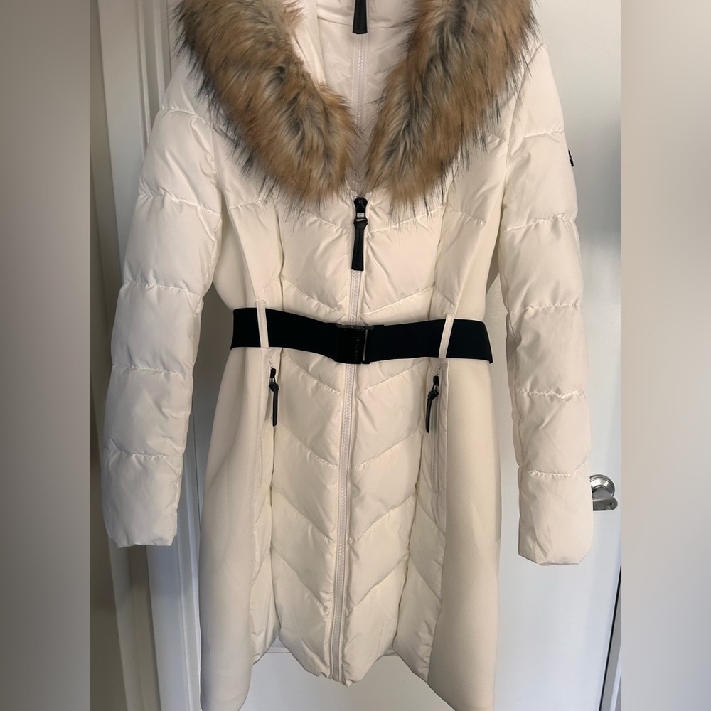 Winter jacket Calvin Klein white with belt